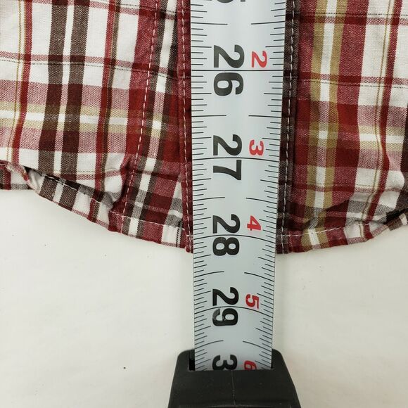 Urban Pipeline Shirt Mens Medium Red Plaid Short Sleeve  Button Up Down - Picture 6 of 6